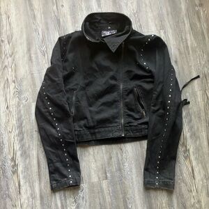 Killstar Black Denim Jacket Pentagram Size S Women’s